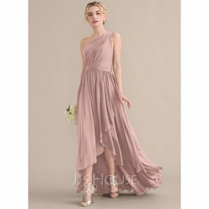 A-Line One-Shoulder Asymmetrical Bridesmaid Dress